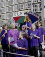 Raised Voices protesting against the arms trade in 2009