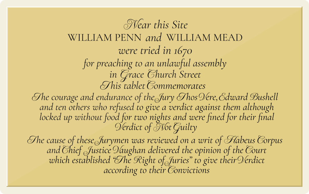 Copy of plaque describe rights of juries